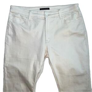 Boston Proper Cream Off White high Rise Straight Leg Ankle Jeans Size 16 Stretch